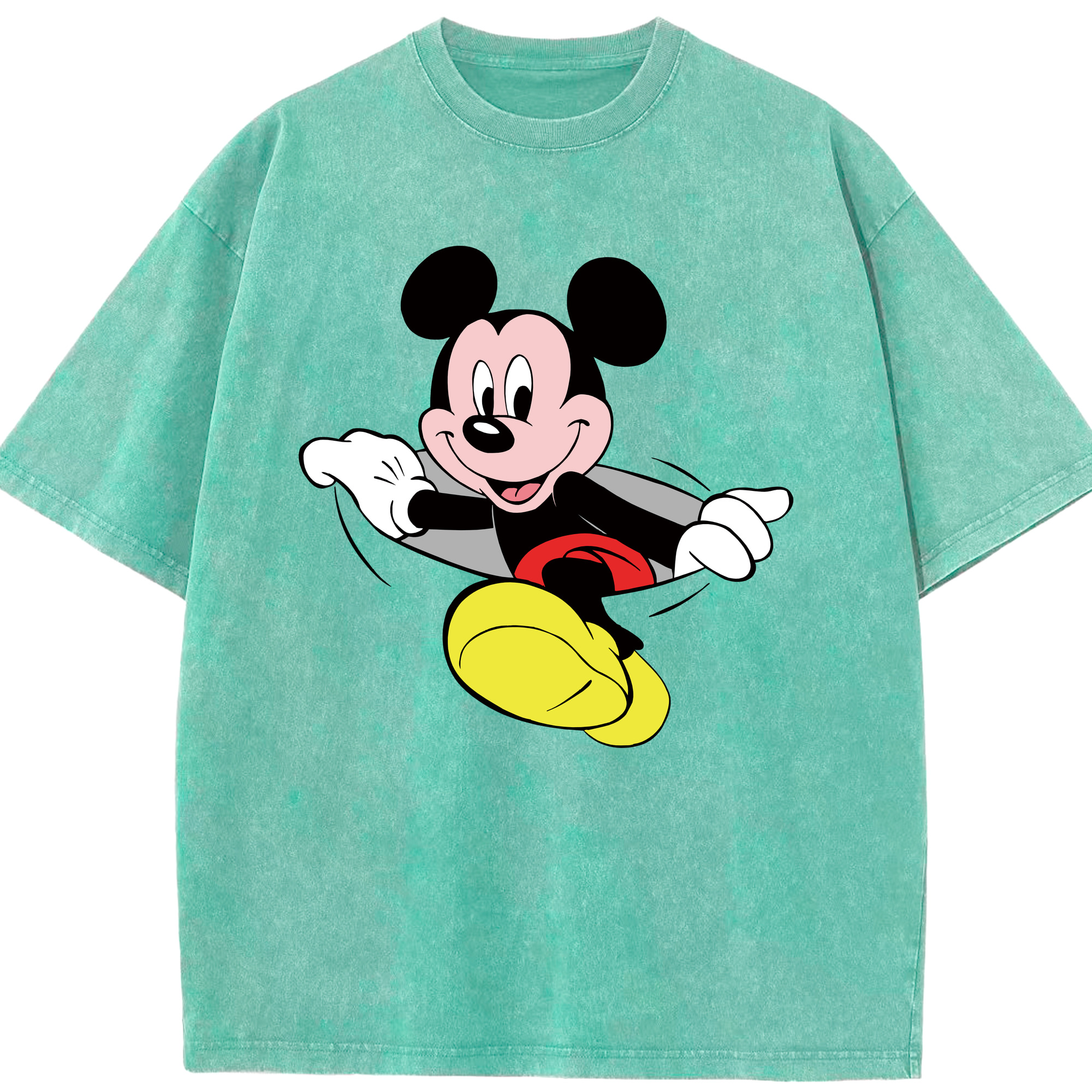 （画像用） ミッキーマウス Mickey Mouse 綿100% ヴィンテージ風 半袖Tシャツ（フロントプリント）